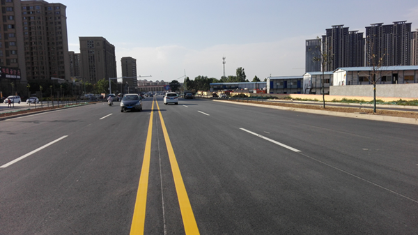 我集團承建的金河路(大河路-濱河路)建成通車(chē)